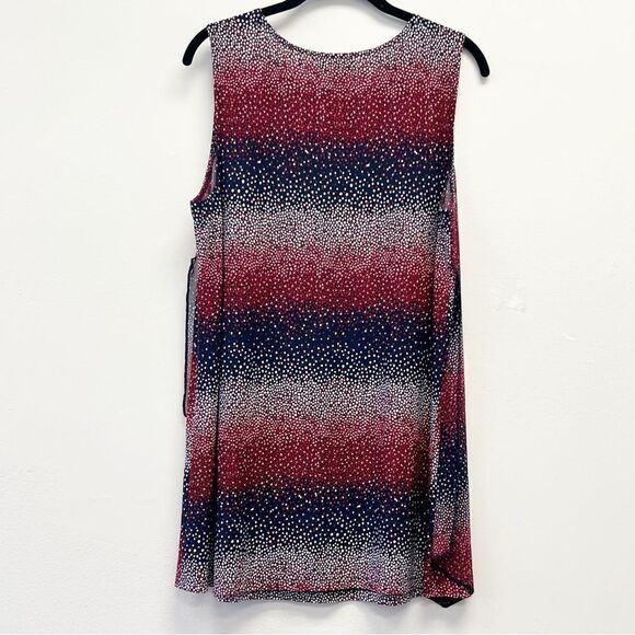 Catherines Mesh Keyhole Polka Dot Gradient Horizontal Stripe Tank, Sz 0X (14/16) - Picture 8 of 11